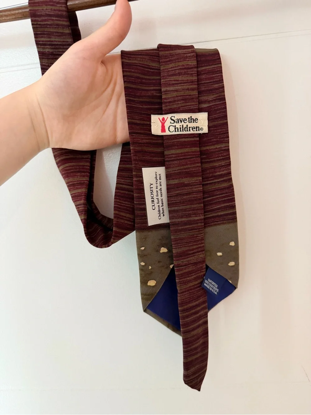 100% Silk crepe Save The Children Tie Boy and Frog Design Kids Men’s Women’s